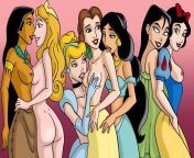 Belle, Cinderella, Mulan, Pocahontas, Aurora, Jasmine and Snow White [Disney: Aladdin, Beauty and the Beast, Cinderella, Mulan, Pocahontas, Sleeping Beauty, and Snow White and the Seven Dwarfs] (mmay) from cinderella naked