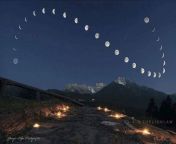 A composite photo of the position and phases of the moon over 28 days, each photo taken at the same time each day at the same exact place. Photo by Giorgia Hofer Photography. from old prameela sexsex photo